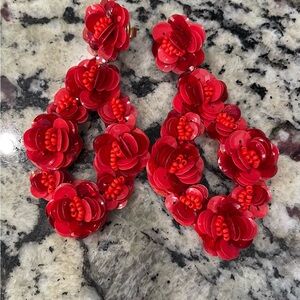 J.Crew Sequin Red Earrings